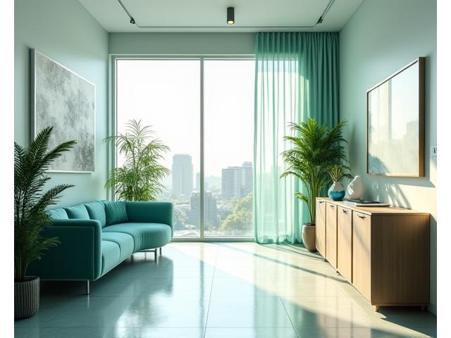 Interior moderno e acolhedor da clínica Vitalis Foco no Porto, com áreas de recepção e consultórios bem iluminados.